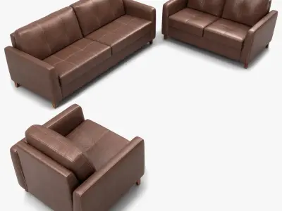 Leather Sofa Set 3D model