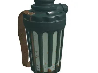 Military Field Water Filter Bottle Low-poly 3D model