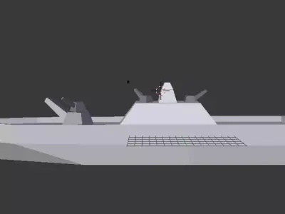 Frigate submarine Low-poly 3D model