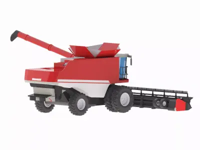 Harvester Combine MF 9505 Low-poly 3D model