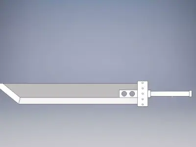 cloud strife final fantasy buster sword Low-poly 3D model