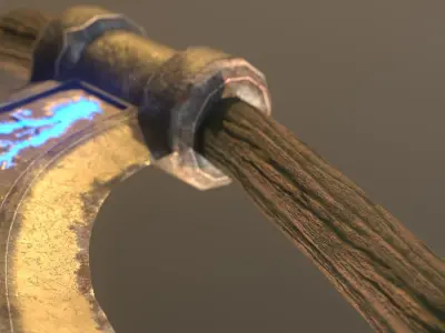 Game ready Low poly  Axe - 3D model -Lightning Low-poly 3D model