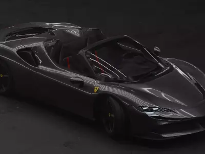 Ferrari SF90 Spider Fully rigged Low-poly 3D model