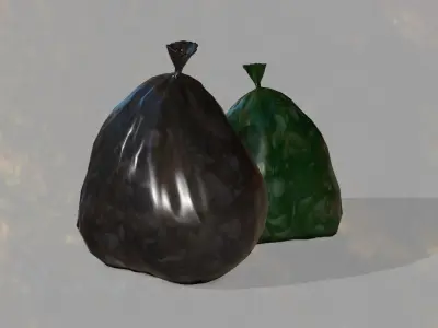 Trash Bags  Low-poly 3D model