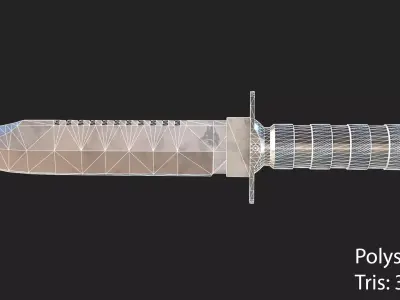 Combat Knife  Low Poly PBR Low-poly 3D model