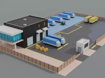 Delivery Factory 3D model 3D model