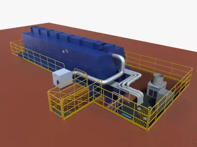 Dielectric Oil System Low-poly 3D model