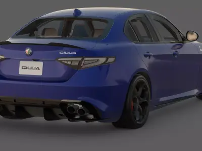 2016 Alfa Romeo Giulia Quadrifoglio 3D Model  Italian Sedan 3D model