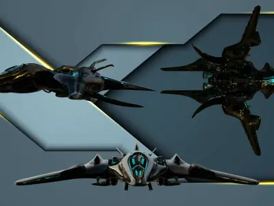 Peguin aircraft spaceship Low-poly 3D model