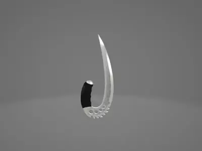 Curved Hand Dagger Free low-poly 3D model
