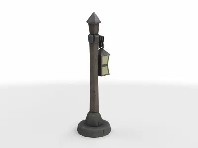 old lamp post 01  3D model