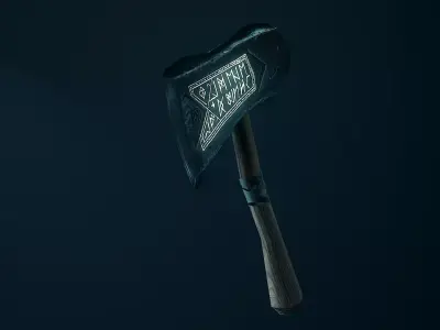 Viking Runic Axe - PBR Game-Ready Low-poly 3D model
