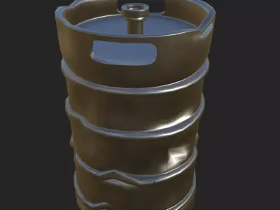 Dented Beer Keg Model 3D model