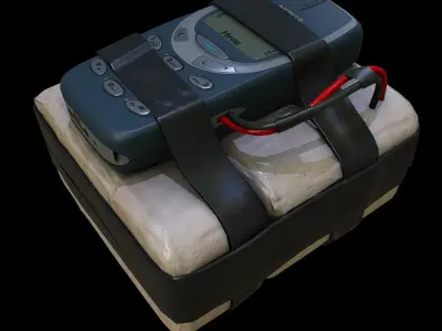 improvised explosive device with cellphone detonator  Low-poly 3D model