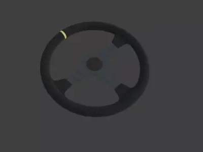 Racing steering wheel 30cm - 3cm grip 6 holes - Drift racing car Low-poly 3D model