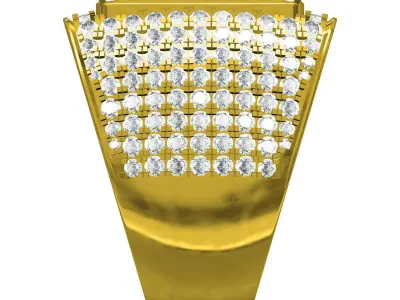 Antique Pave Set Diamond Hip Hop Ring for Men 3D print model