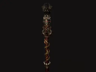 Combat Staff 02 V2 Low-poly 3D model