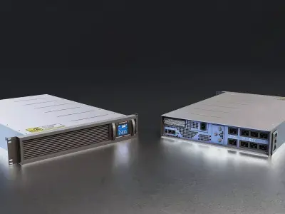 Rackmount UPS Power Supply 3D Model Low-poly 3D model