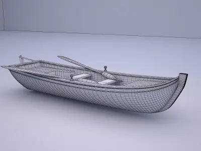 blue old boat model 3d 3D model
