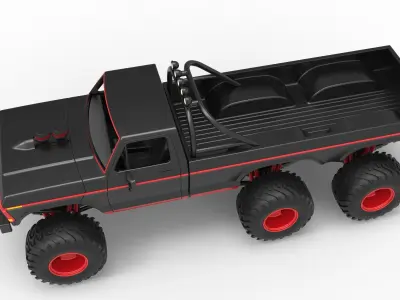 Monster Truck 6x6 concept Version 1 Scale 1 to 25 3D print model