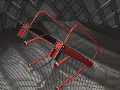 Sci-Fi Stairs - 17 - Red Version Low-poly 3D model