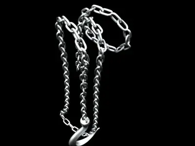 Industrial Hook with Chains 3D model