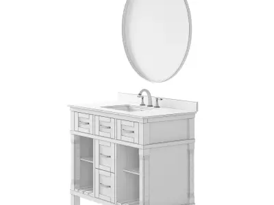 OVE Riverland 42 Antique Oak Vanity 3D model