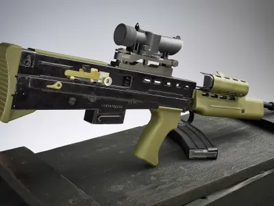 SA80 Assault Rifle Game Ready PBR Weapon Low-poly 3D model