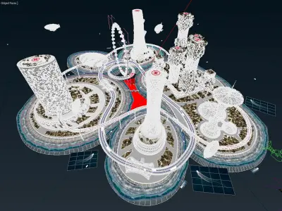 City future and Urban traffic 3D model