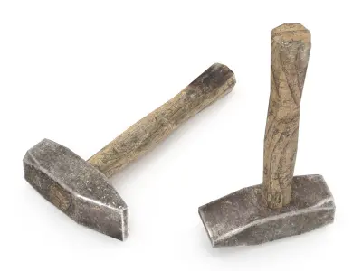 Old Hammer - Lowpoly Low-poly 3D model