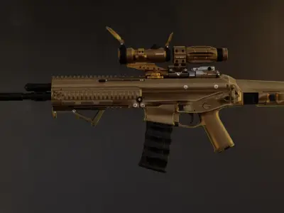 FN SCAR-L 3D model Low-poly 3D model