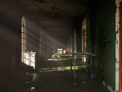 Old Hospital Corridor 3d Scene 3D model