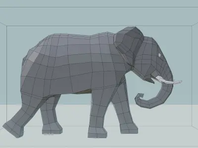 3D Low Poly Elephant Model Free low-poly 3D model