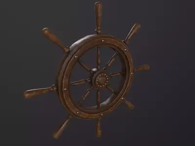 Ship Wheel 3D Model Low-poly 3D model