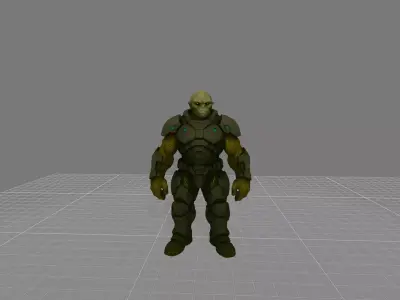 Alien Warrior Sci-Fi Armored Character 3D Model Free 3D model