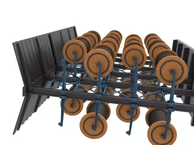 Cantilever Supported Roofs cable reel 3D model