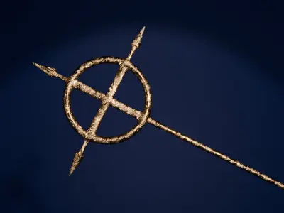 Gold sceptre Free low-poly 3D model