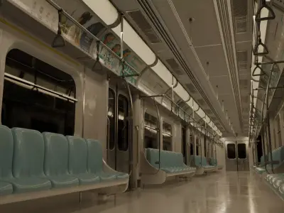 Subway Metro Train Interior Low-poly 3D model