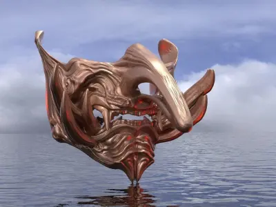 Samurai Mask and Tengu Mask 3D model