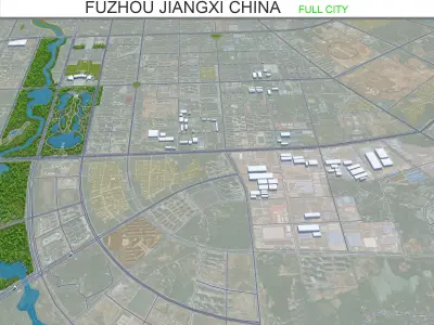Fuzhou Jiangxi China 25km Free low-poly 3D model