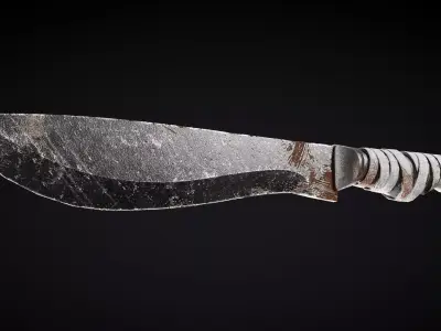 Machete knife Low-poly 3D model