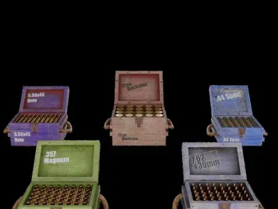 Ammunition ammo box Military Collection  Low-poly 3D model