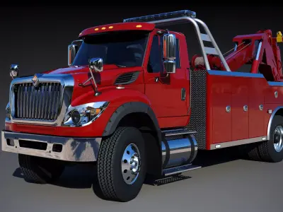  International WorkStar 7600 Wrecker Low-poly 3D model