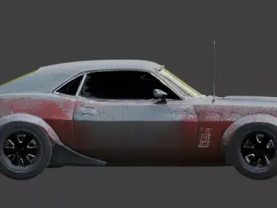 Haunted Gothic Muscle Car 3D Model Low-poly 3D model