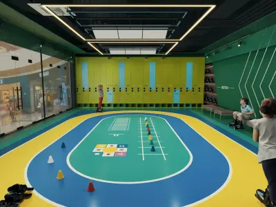 Indoor Roller Skating Rink Kids Training Center Scene 3D model