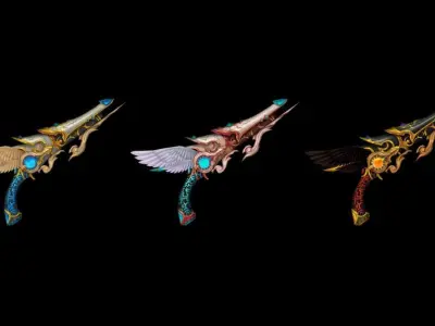Angel Gun Low-poly 3D model