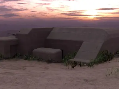 WWII Bunker German Regelbau Free 3D model