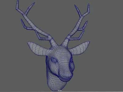 Deer head Low-poly  3D model