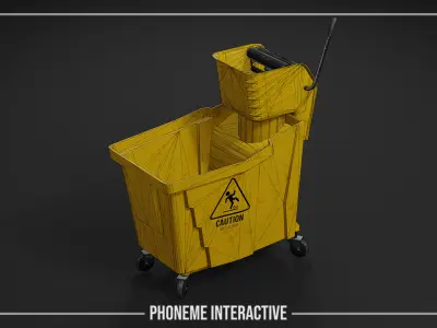 Cleaning Bucket 3D Model - Game Ready with LODs Low-poly 3D model