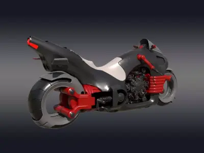 3D Superbike  Sci-fi Low-poly 3D model